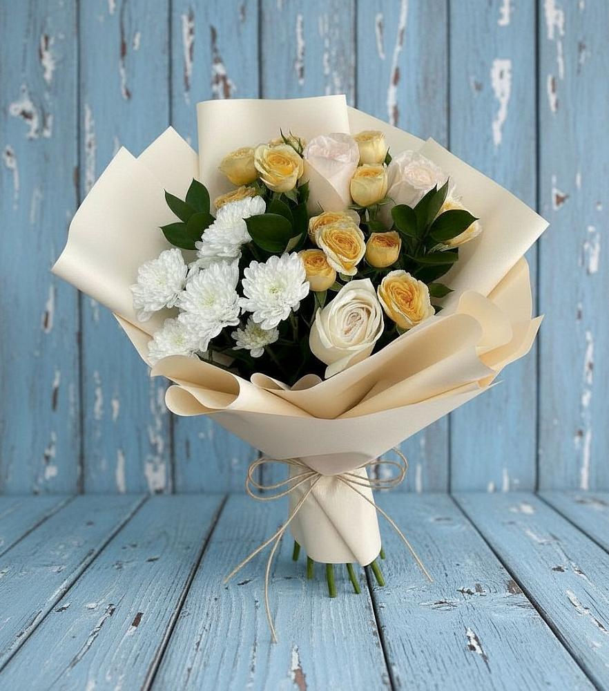 Букет цветов из: Розы и Хризантемы в Анне