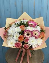 Букет цветов из:  Розы, Герберы и Хризантемы в Анне