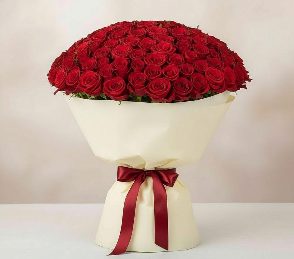 Букет 101 Красная роза Милано в Анне
