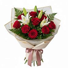 Букет цветов из:  Лилии и Розы в Анне