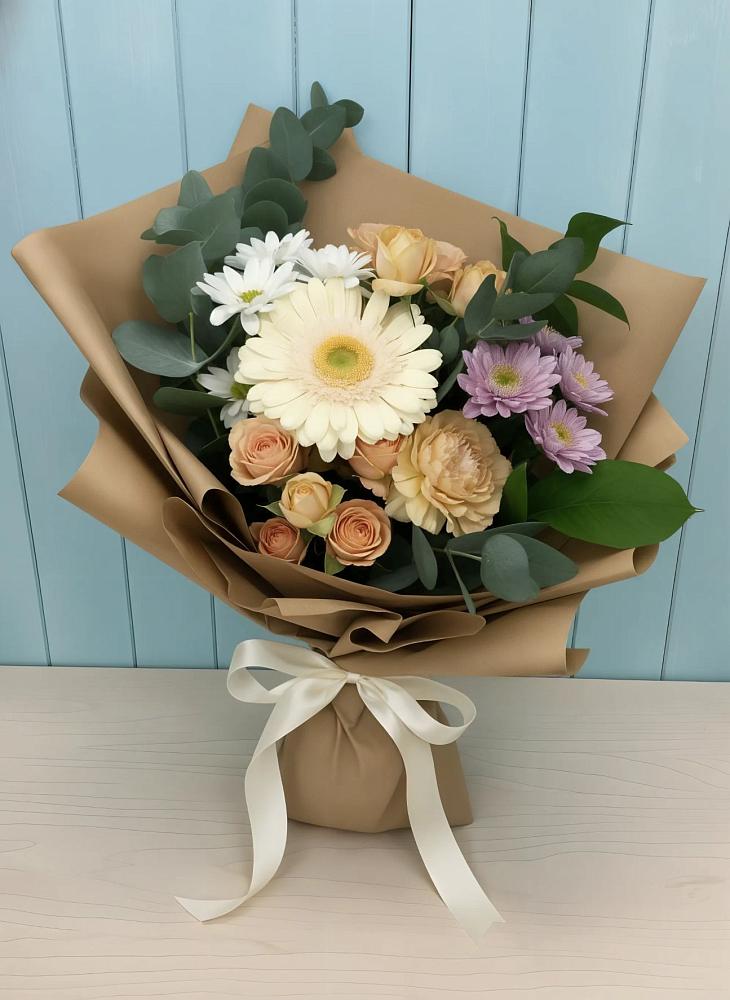 Букет цветов из: Герберы и Хризантемы в Анне
