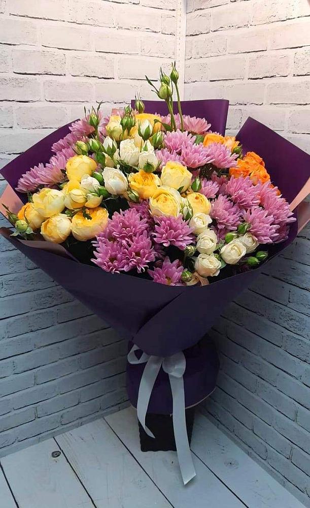 Букет цветов из: Хризантемы и Розы в Анне