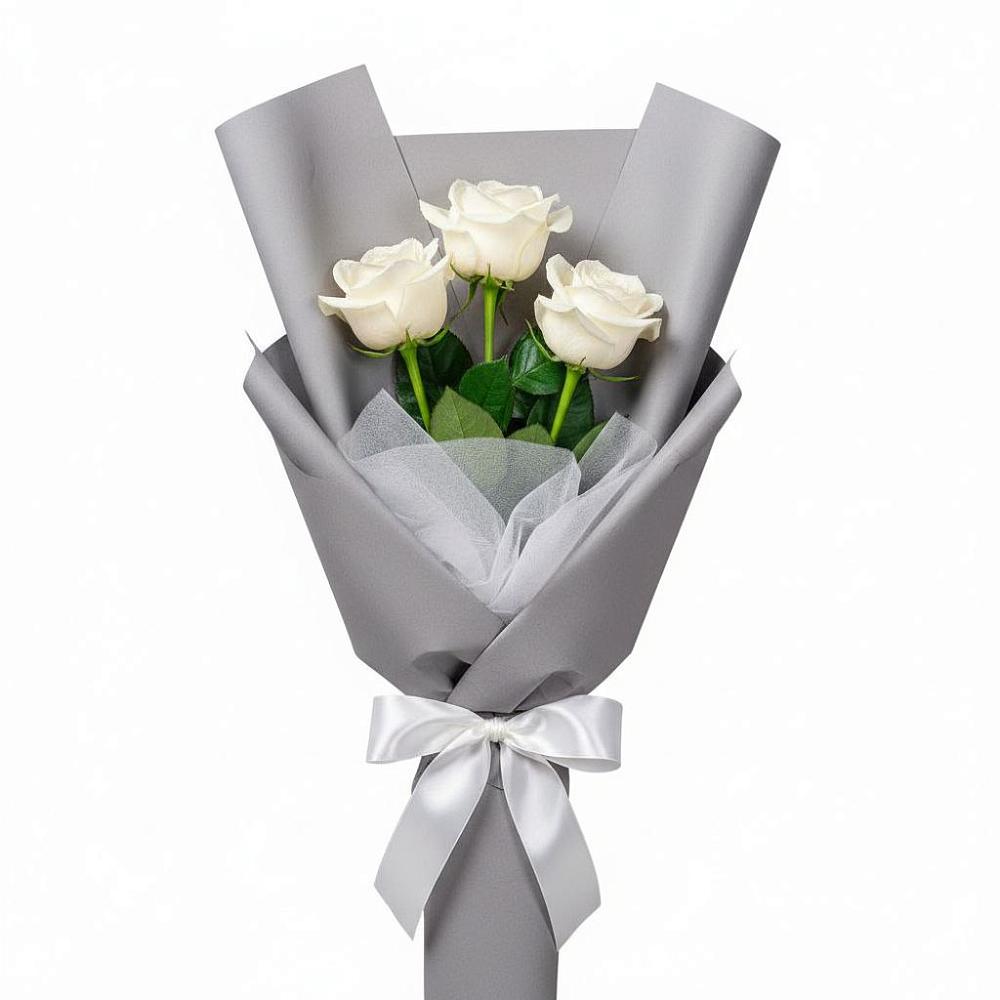 Букет 3 белые розы в Анне