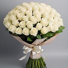 Букет 101 беля роза Белоснежка в Анне