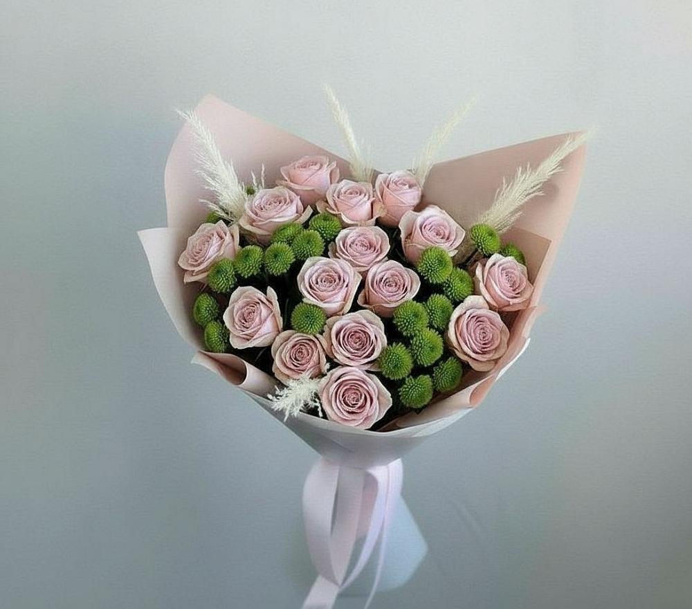 Букет цветов из: Розы и Хризантемы в Анне