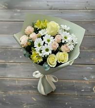 Букет цветов из:  Альстромерии, Розы и Хризантемы #REPLACE_PRED# Анне