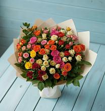 Букет Микс из разноцветных кустовых роз #REPLACE_PRED# Анне